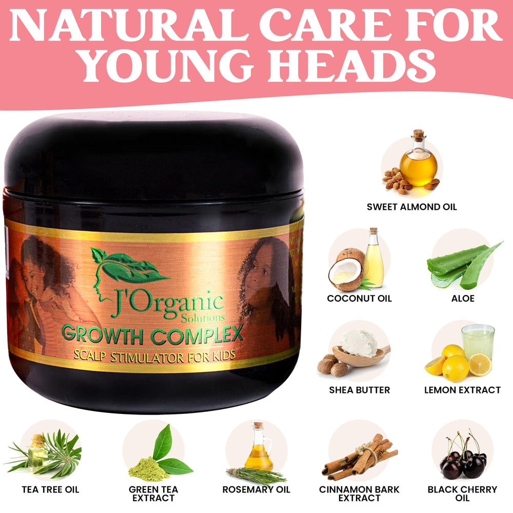 J'Organic Solutions applying small amount to toddler scalp for gentle nourishment