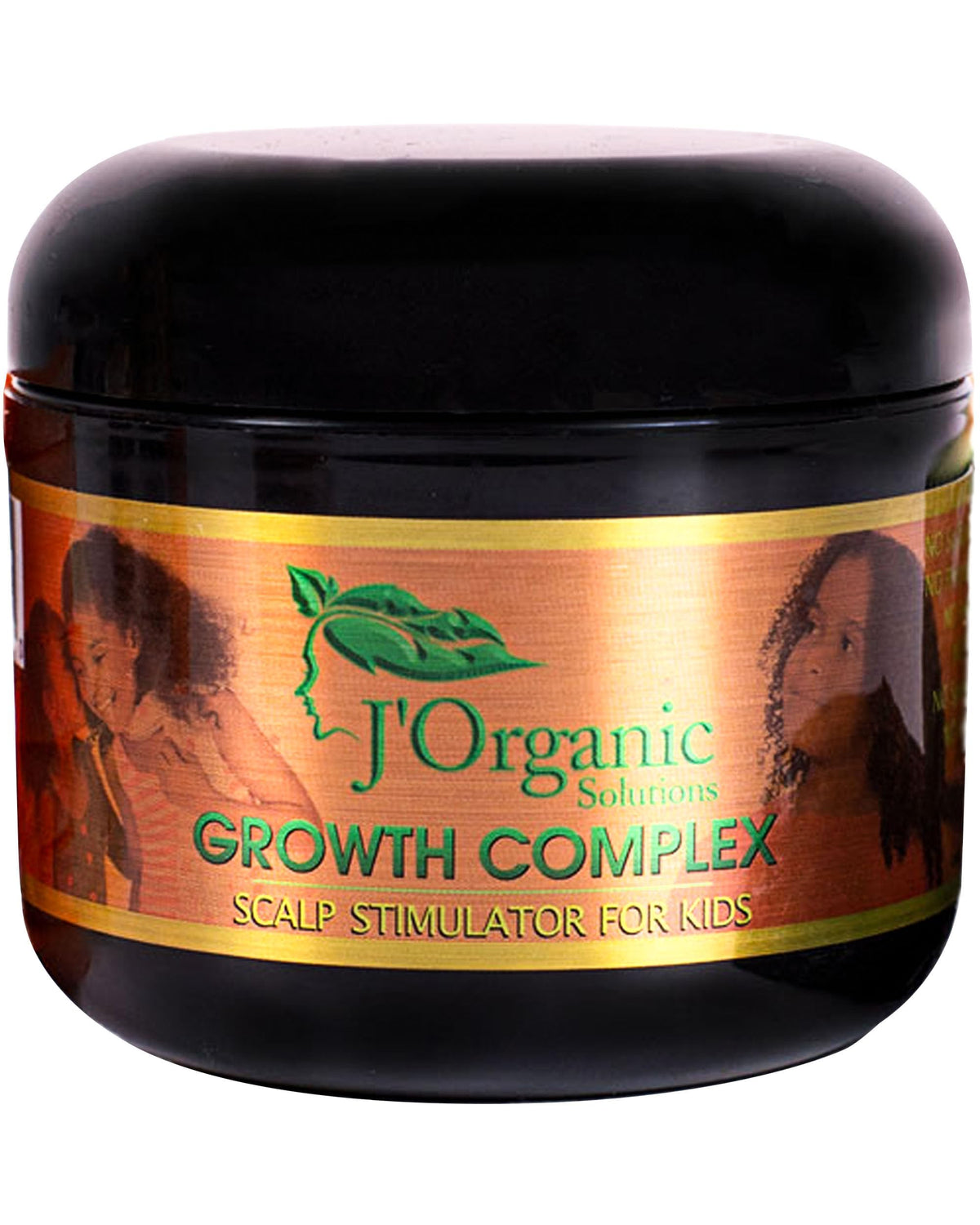 J'Organic Solutions front packaging showing kid-friendly hair grease and natural benefits