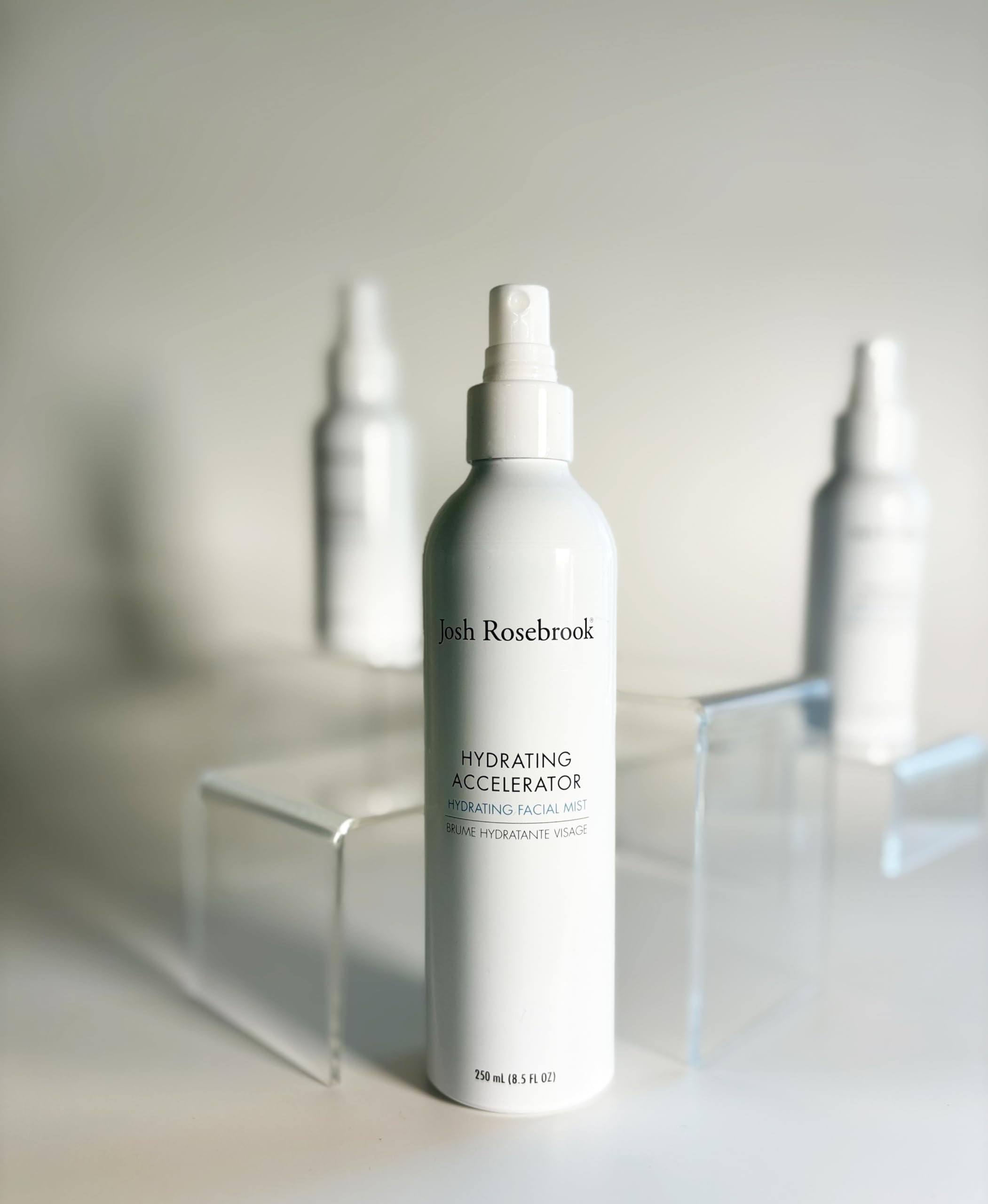 Josh Rosebrook misting outdoors to illustrate on-the-go refreshment benefit