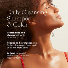 Josie Maran argan shampoo bottle closeup highlights label and lightweight lather