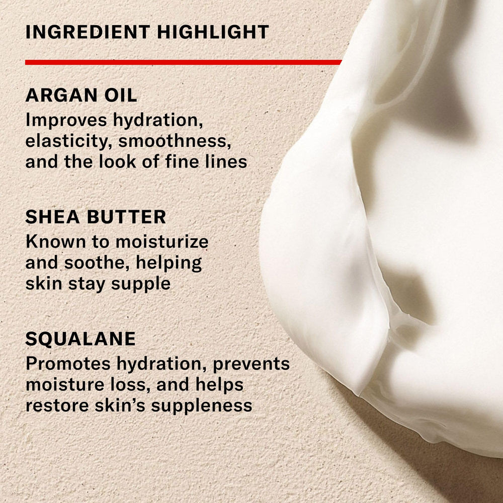 Josie Maran cream being smoothed on cheek demonstrating fast hydration