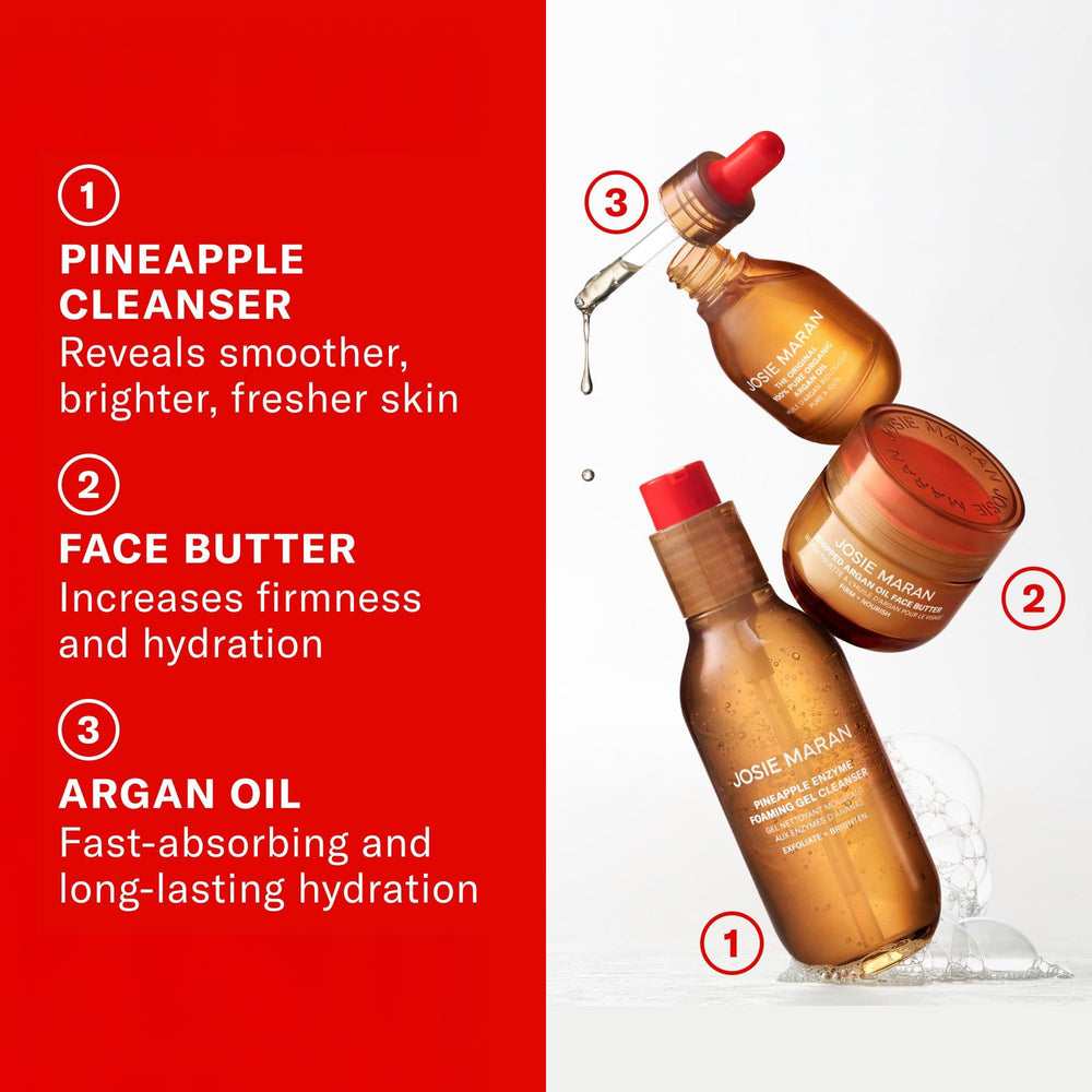 Josie Maran product label and ingredients panel showing clean formulation