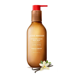 Josie Maran front packaging showing vanilla vibezzz and hydrating benefit