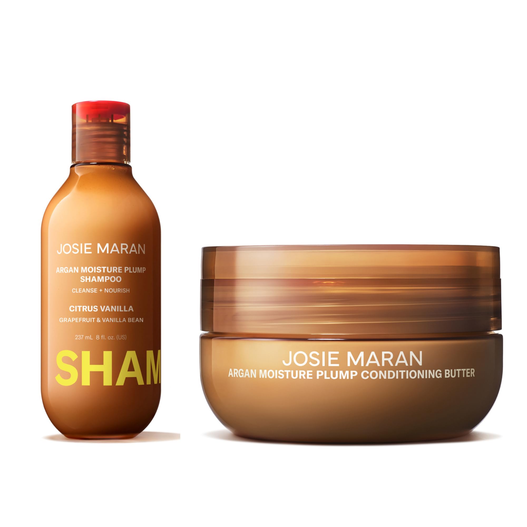 Josie Maran kit front packaging showing both bottles and benefits