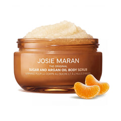 Josie Maran jar front view showing product packaging and benefits