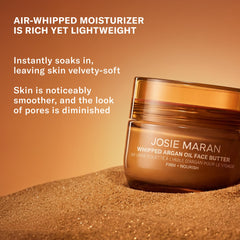 Josie Maran texture close-up of whipped cream highlighting weightless absorption