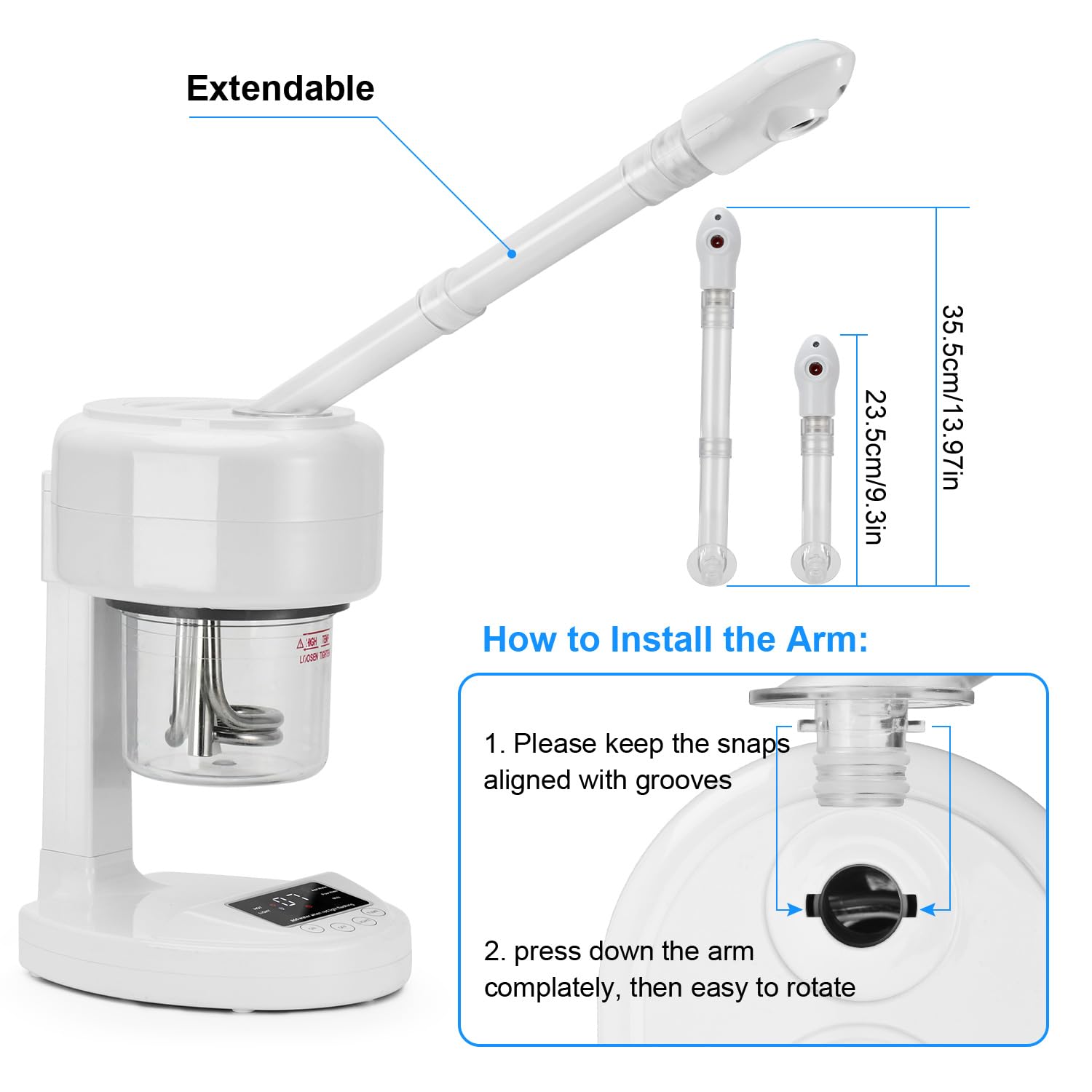 JOSTZHXIN steamer in use at home, providing hands-free facial hydration benefit