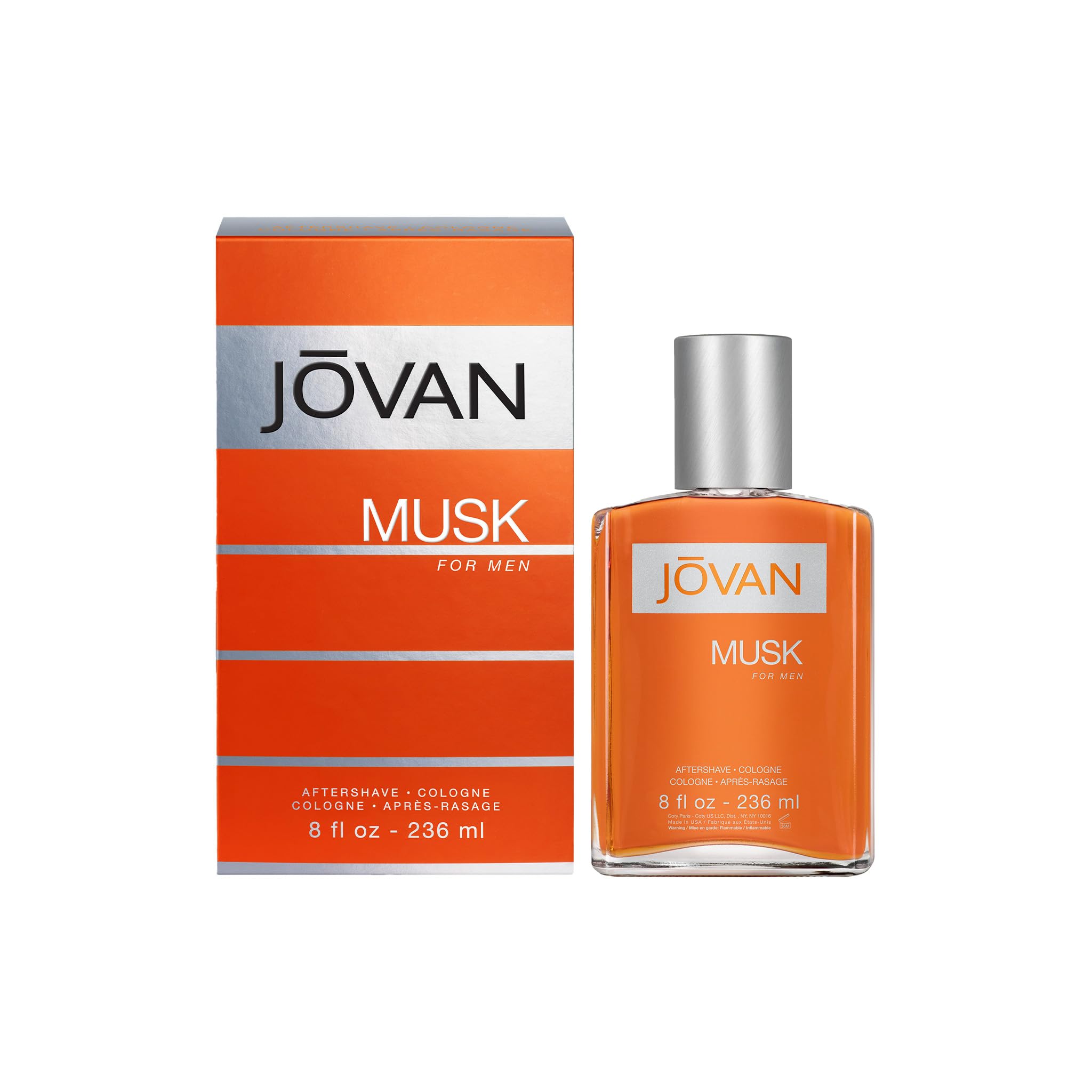 Jovan musk label closeup highlighting vintage branding for easy recognition