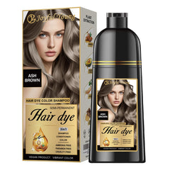 Joyful Young front packaging showing ash brown shampoo for easy identification and benefits