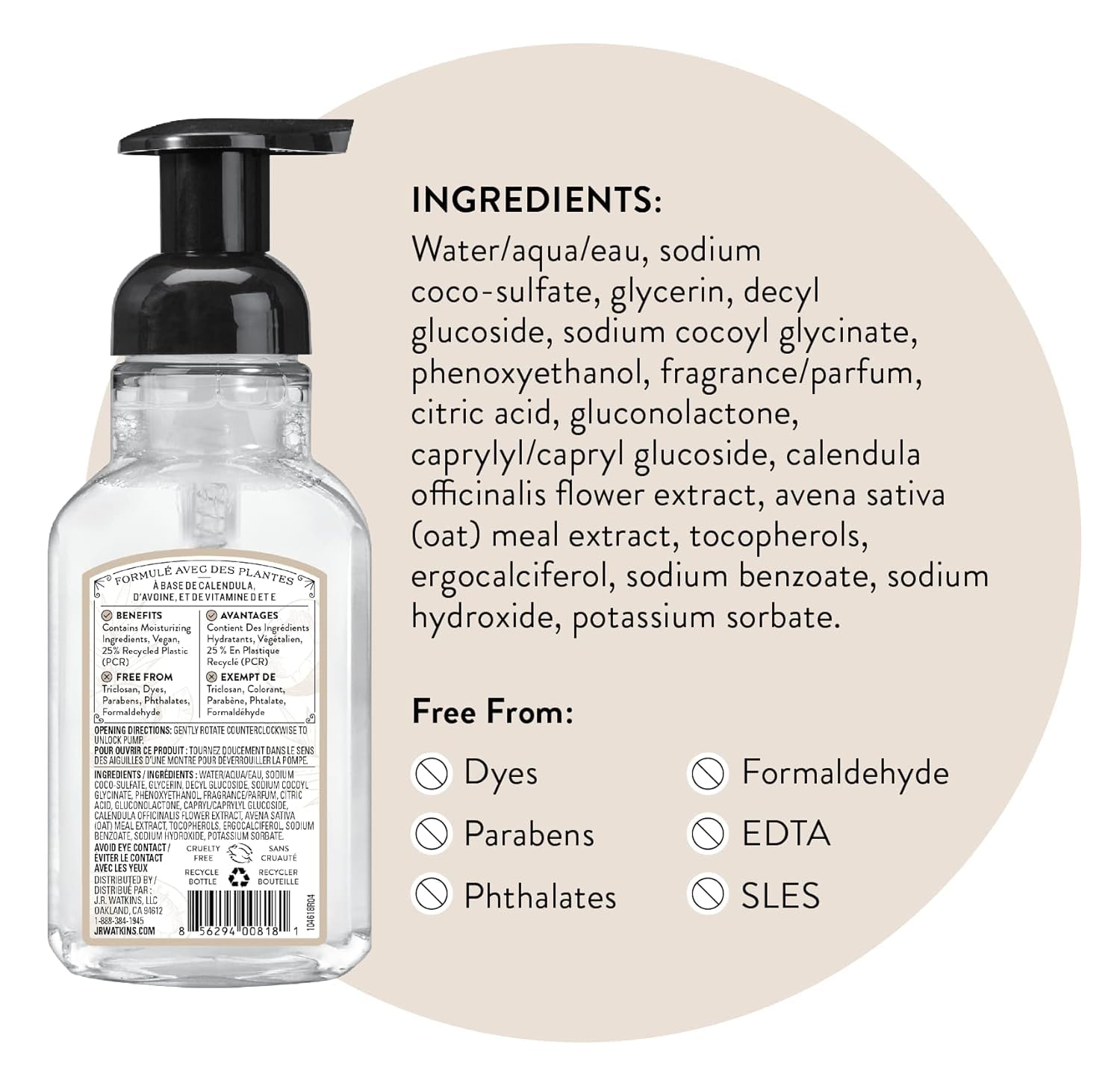 J.R. Watkins packaging with eco messaging highlighting environmentally friendly packaging benefit