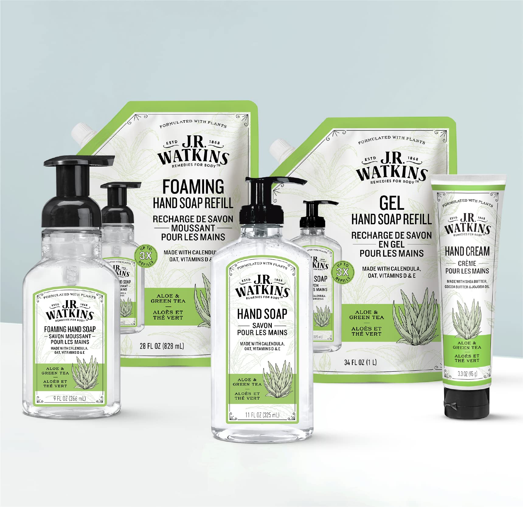 J.R. Watkins foam texture close-up illustrating gentle lather that rinses clean