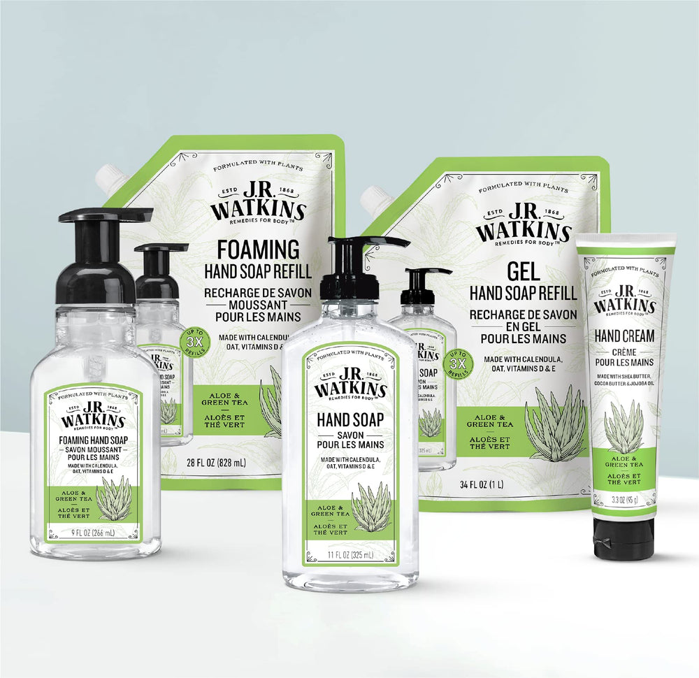 J.R. Watkins foam texture close-up illustrating gentle lather that rinses clean