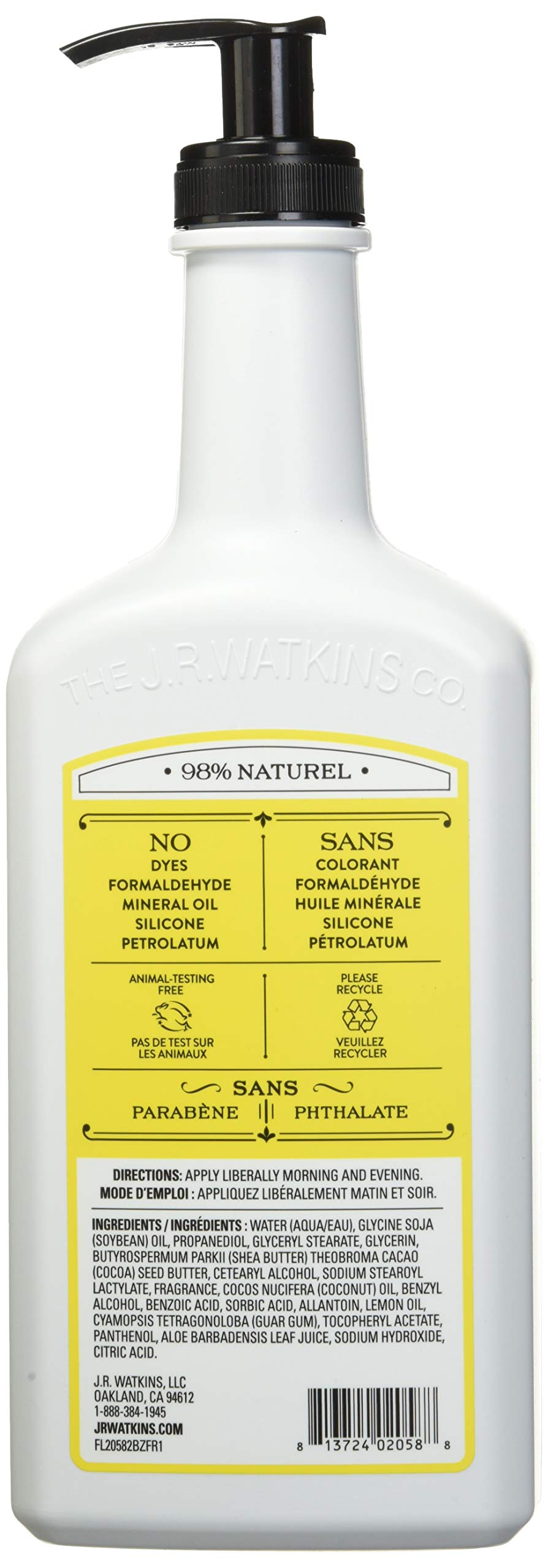 J.R. Watkins pump dispensing lotion illustrating controlled, hygienic use