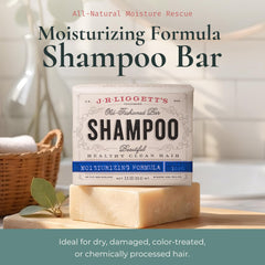 J·R·LIGGETT'S single shampoo bar top view showing compact, long-lasting form