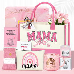 JSTUMB gift box front view showing curated new mom set and calm presentation