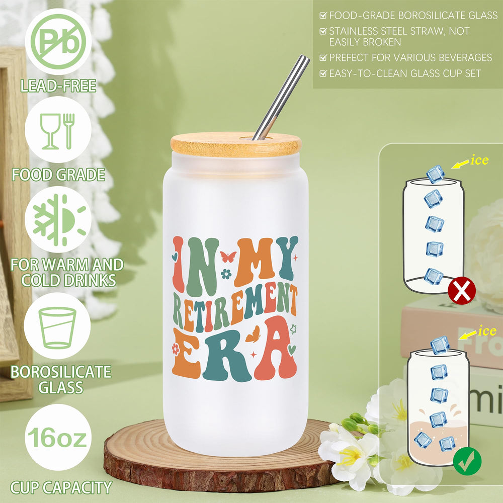 JTENGTOP 16-ounce glass bottle standing upright, reusable hydration on-the-go benefit