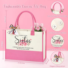 JTENGTOP pink tote detail highlighting durable handles and everyday carrying benefit