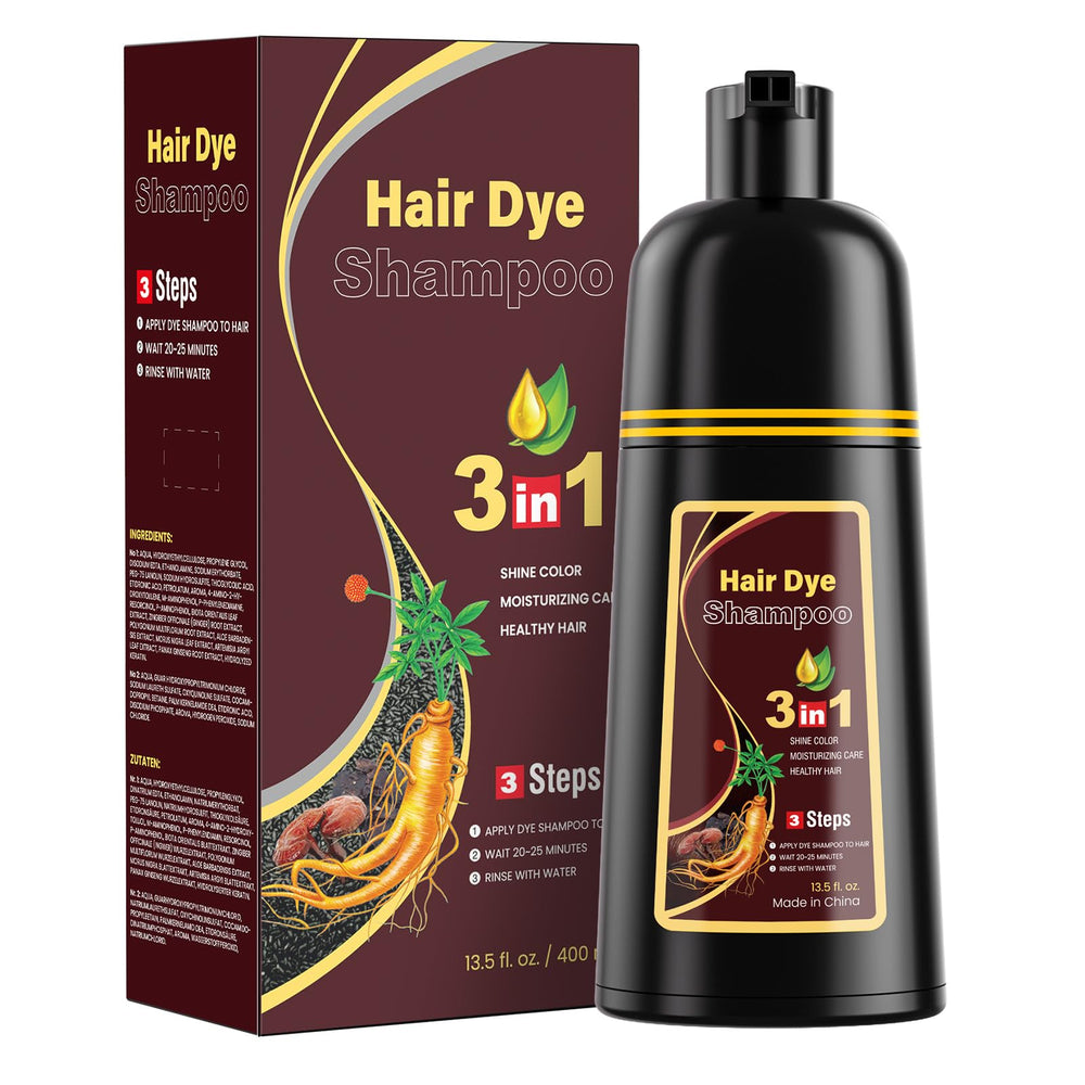 JUANCHI front bottle view showing dark brown dye and benefit of clear packaging