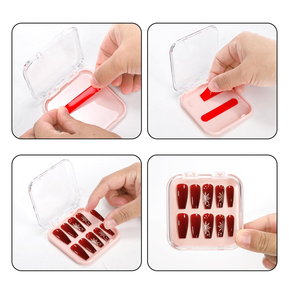 Jucoan clear lid close-up highlighting dustproof acrylic and visible nail designs benefit