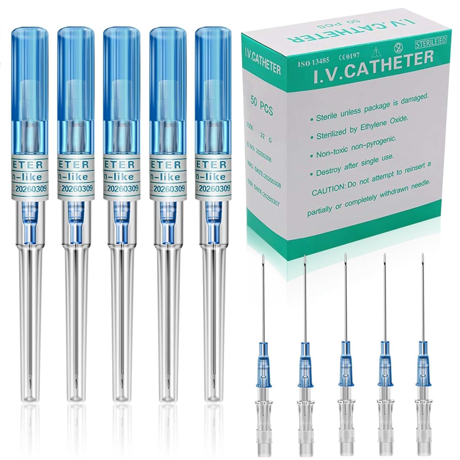 judero front packaging showing 50 sterile 22G needles and value pack benefit