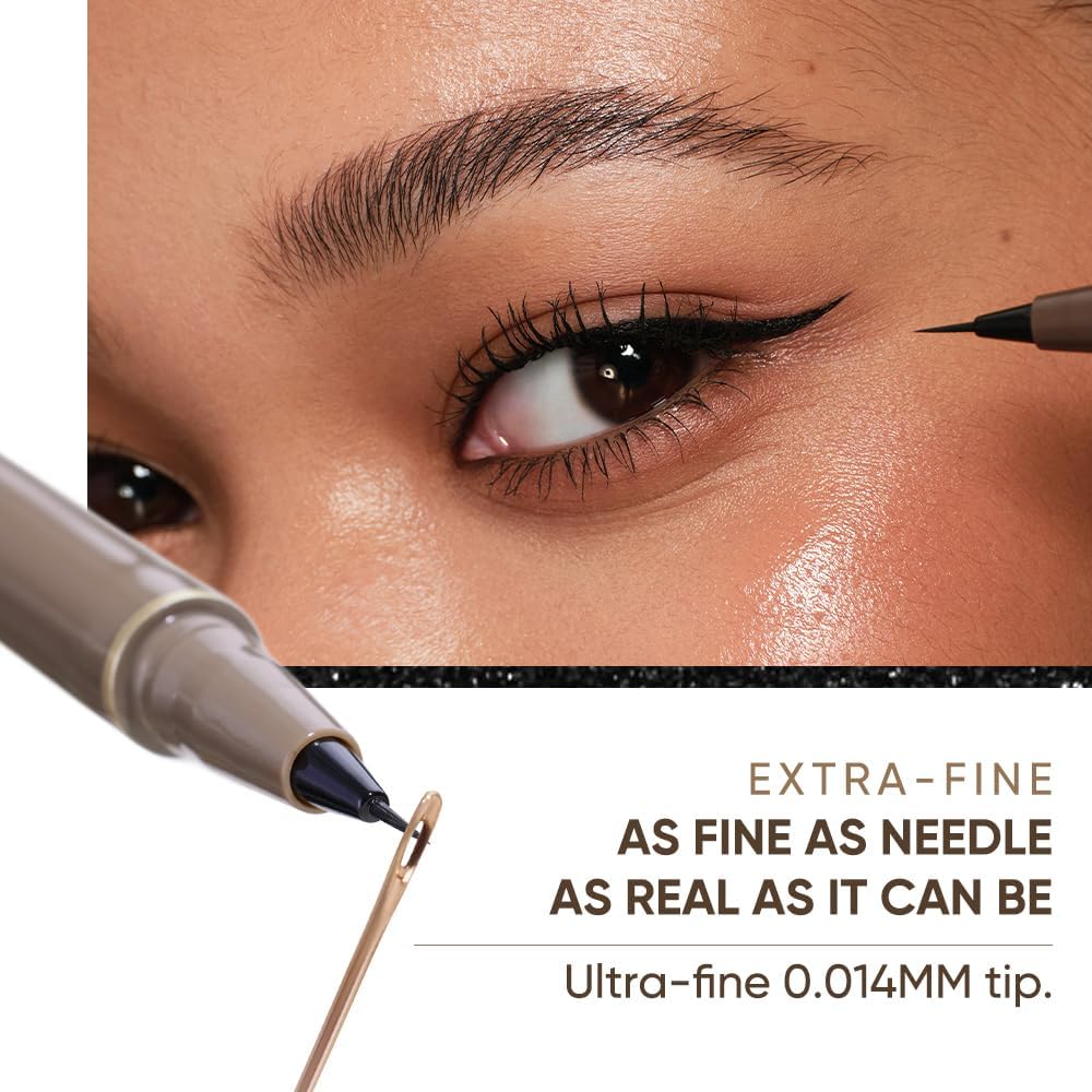 JUDYDOLL eyeliner applied wing demonstration showing crisp, even wing benefit