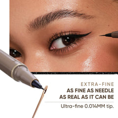 JUDYDOLL eyeliner applied wing demonstration showing crisp, even wing benefit