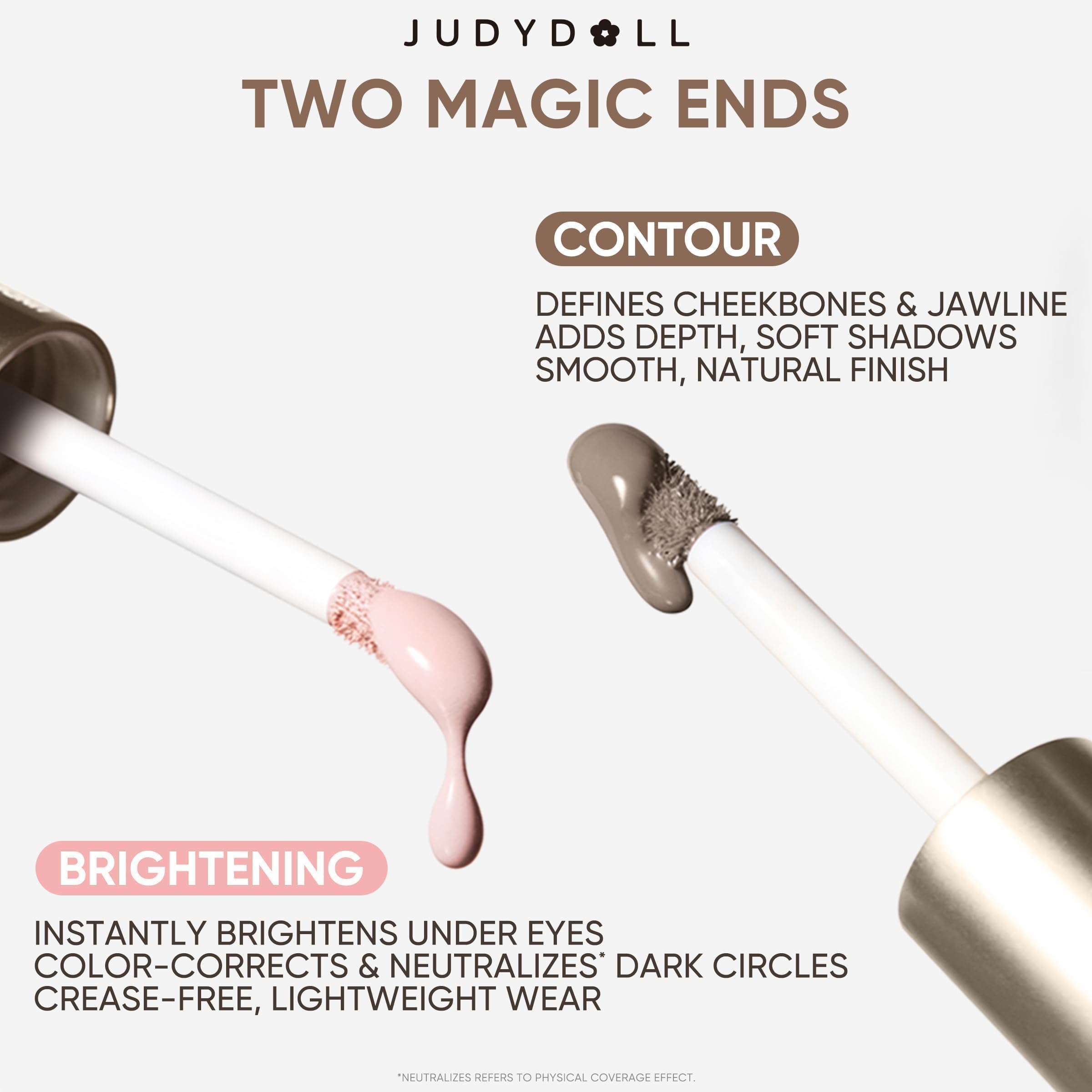 JUDYDOLL contour applied to cheek showing natural dimension and lifted appearance