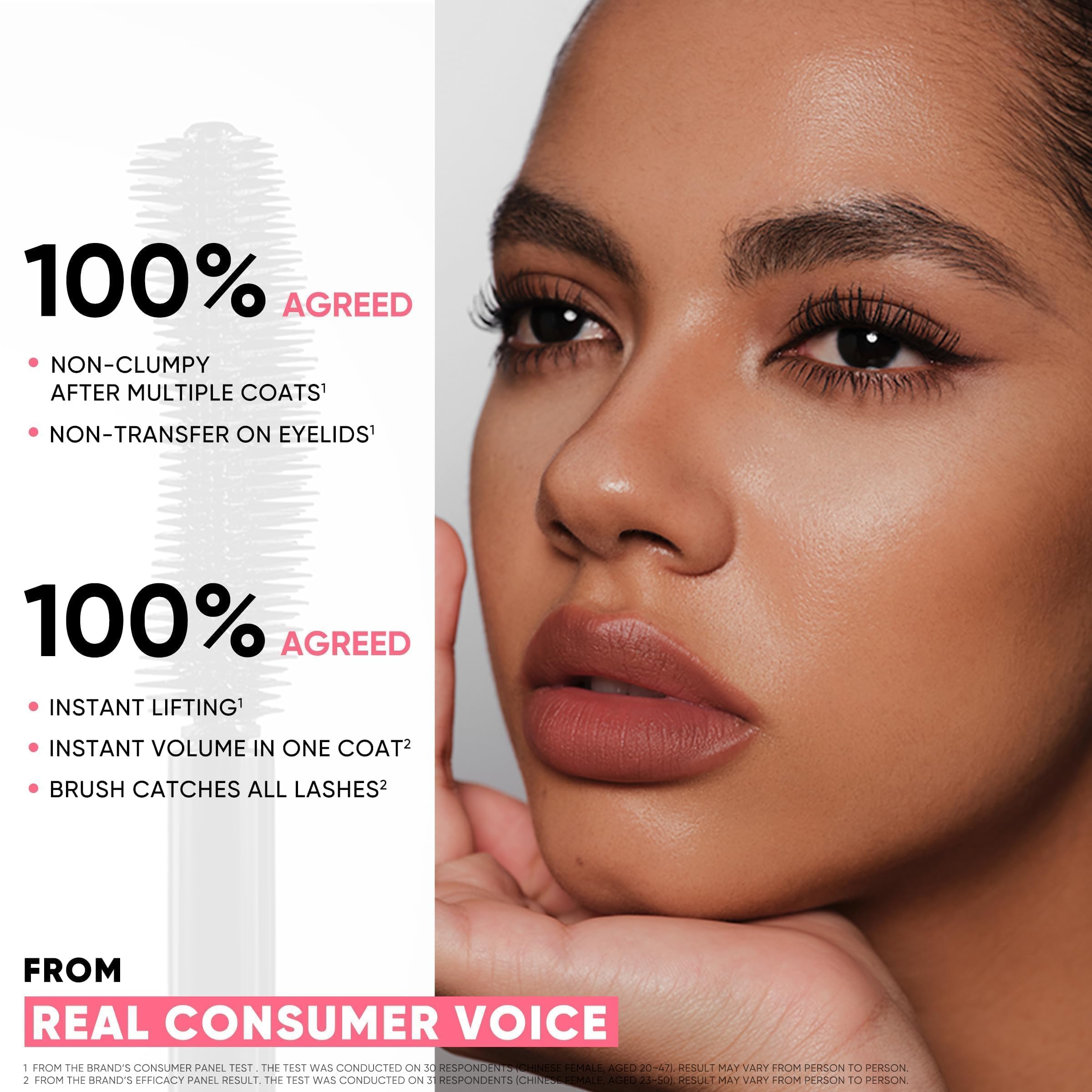 JUDYDOLL mascara next to cleanser illustrating easy removal benefit