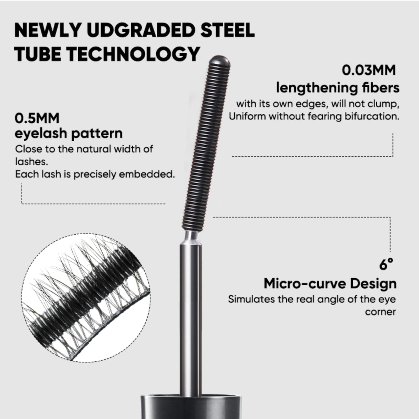 JUDYDOLL mascara held between fingers showing compact size