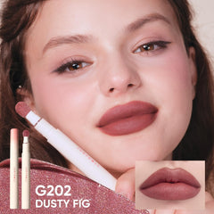 JUDYDOLL swatch on skin showing true red shade and long-lasting payoff