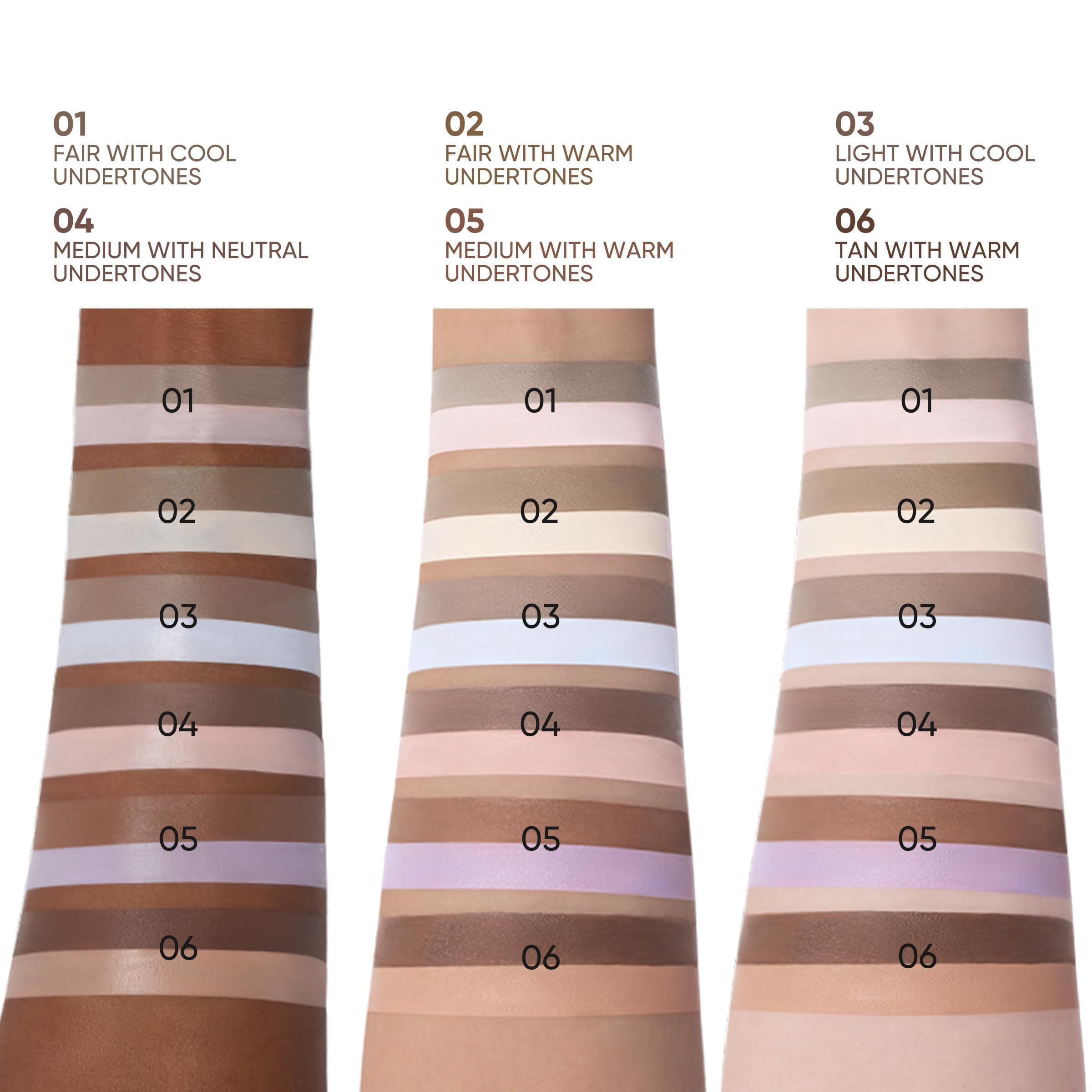 JUDYDOLL creamy swatches on fair skin showing blendability and buildable finish