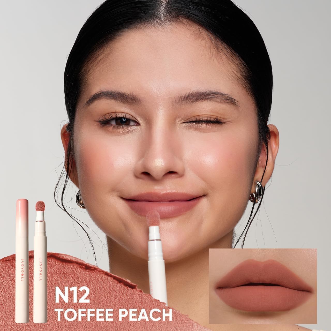 JUDYDOLL texture swipe on arm showing pigment intensity and true color payoff