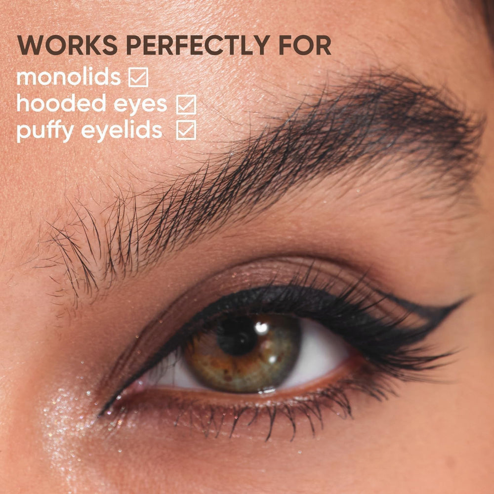 JUDYDOLL finished winged eye lifestyle image demonstrating long-lasting wear