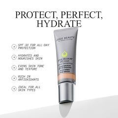 Juice Beauty pump dispenser detail illustrating precise, mess-free application benefit