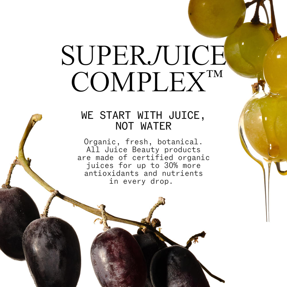Juice Beauty packaging detail showing bio-resin eco-friendly benefit
