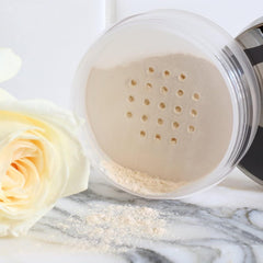 Juice Beauty powder applied with brush demonstrating smooth, shine-control finish