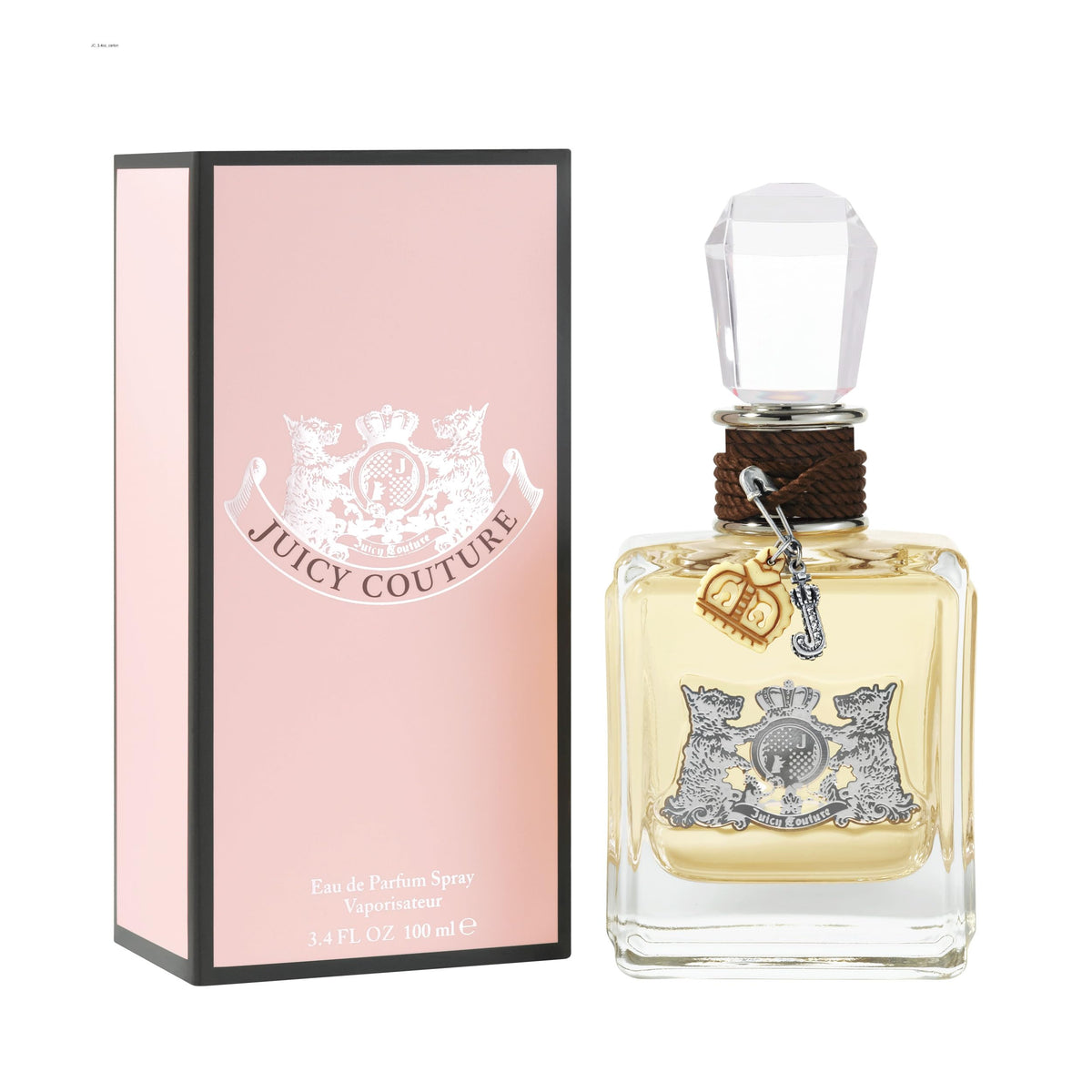 Juicy Couture front bottle view showing polished glass and playful design for confident style