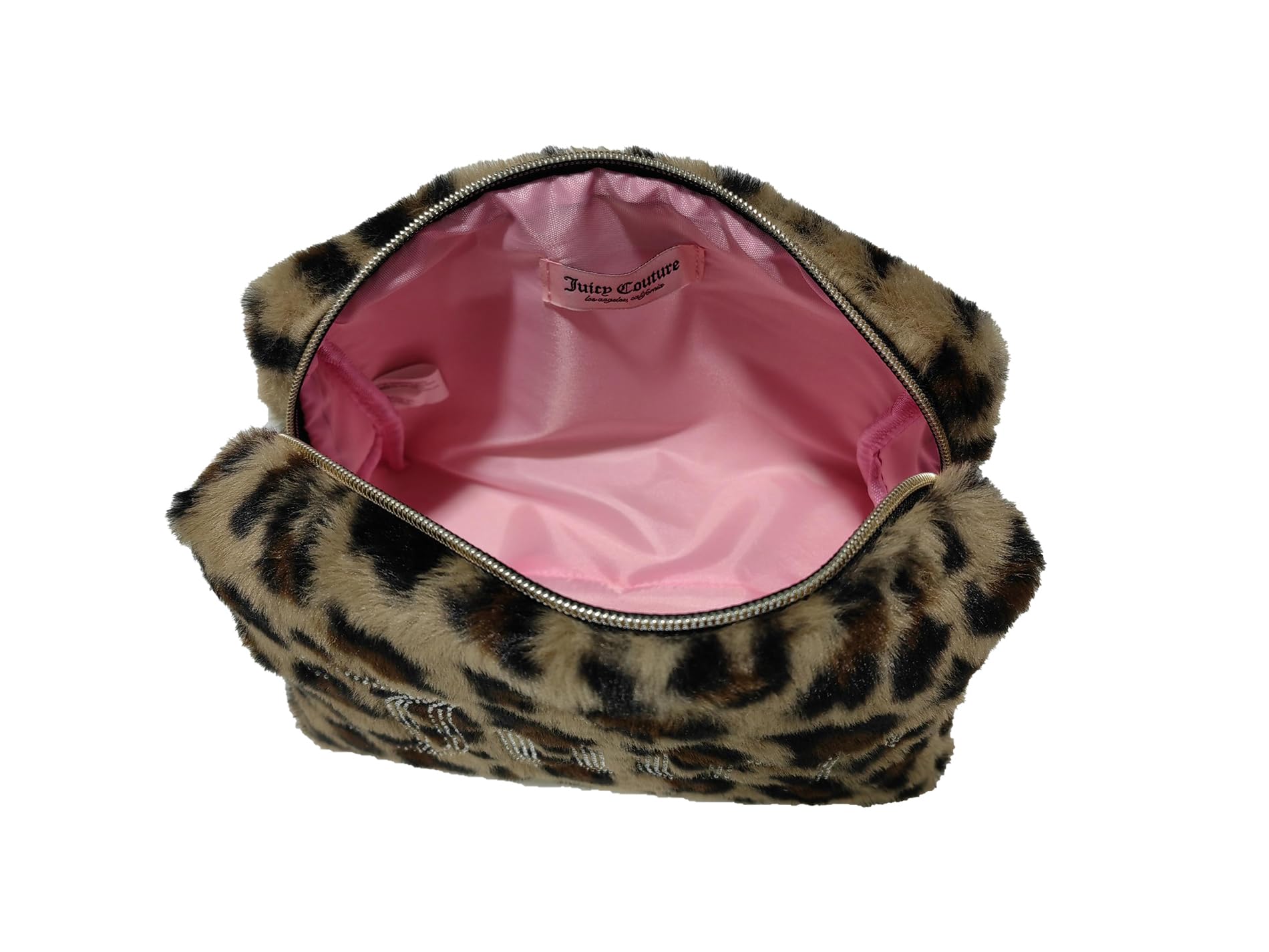 Juicy Couture close-up of faux fur leopard pattern highlights luxe texture and fashion