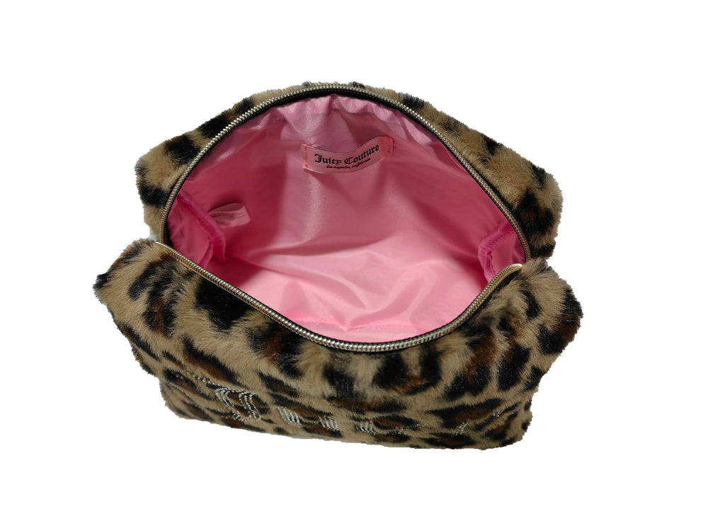 Juicy Couture close-up of faux fur leopard pattern highlights luxe texture and fashion