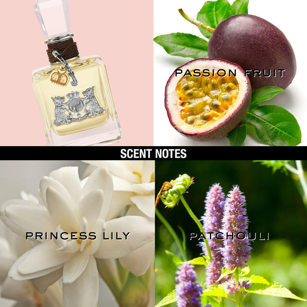 Juicy Couture spray nozzle close-up demonstrating fine mist application for even wear