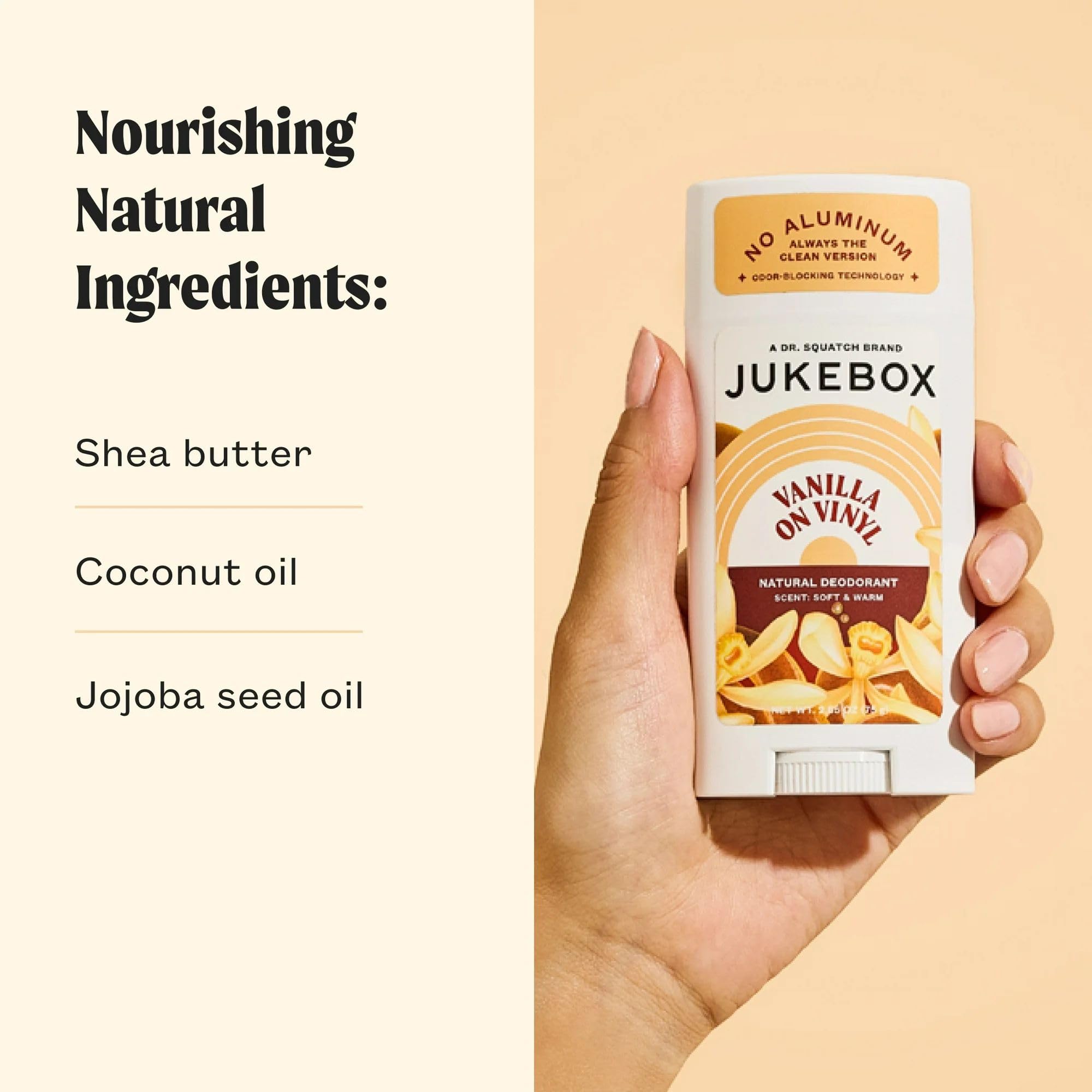 JUKEBOX being applied underarm demonstrating gentle, non-irritating use