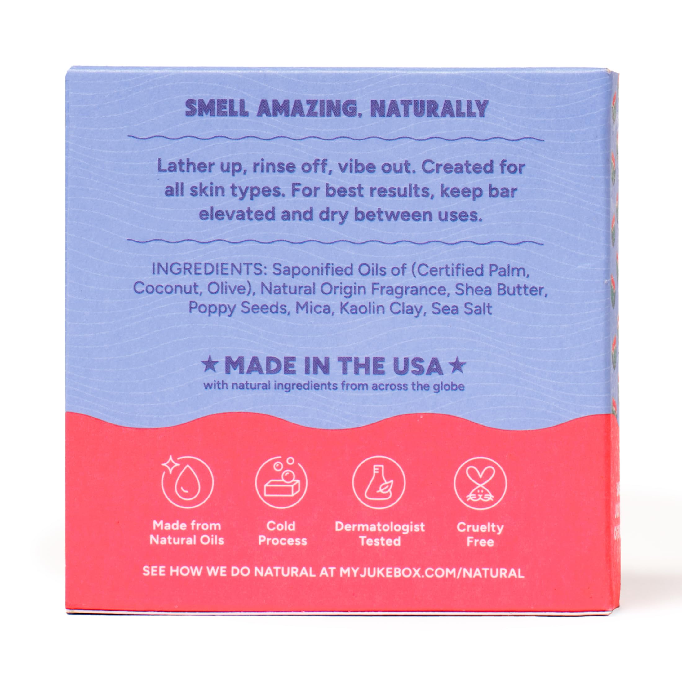 JUKEBOX ingredients display with shea butter and kaolin clay highlighting nourishing benefit