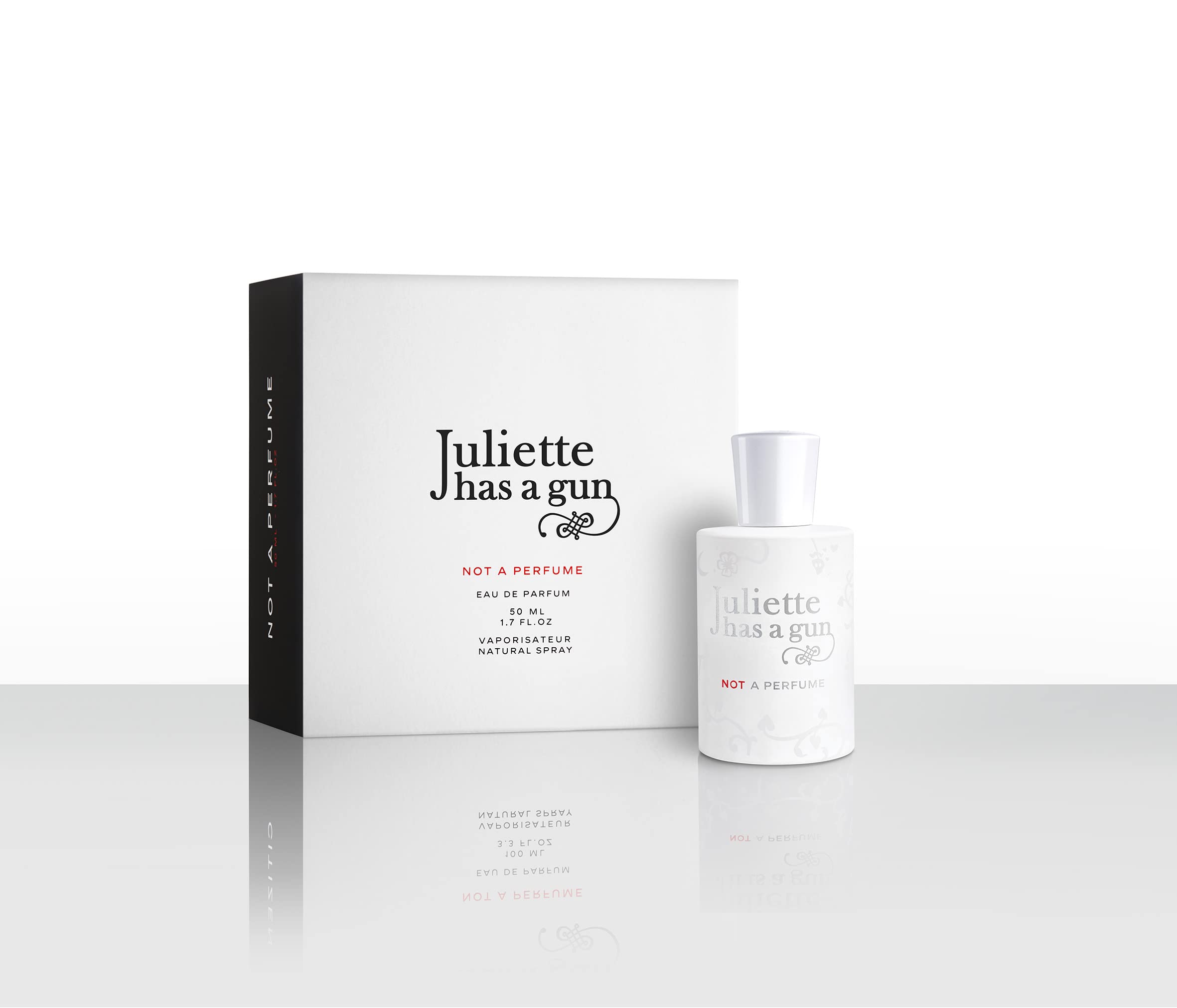 Juliette Has A Gun box and bottle together highlighting packaging and purity