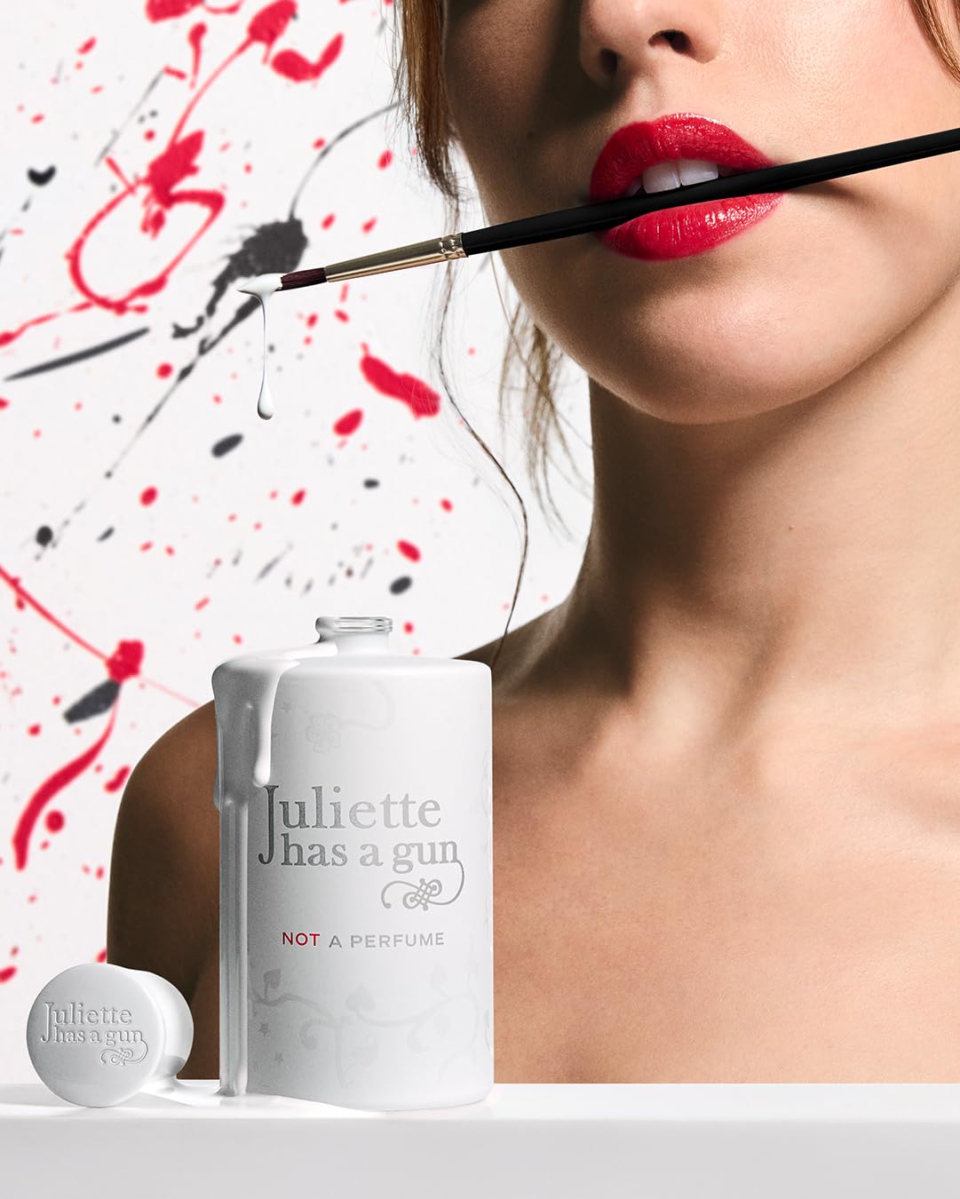 Juliette Has A Gun bottle on vanity lifestyle shot conveying modern simplicity