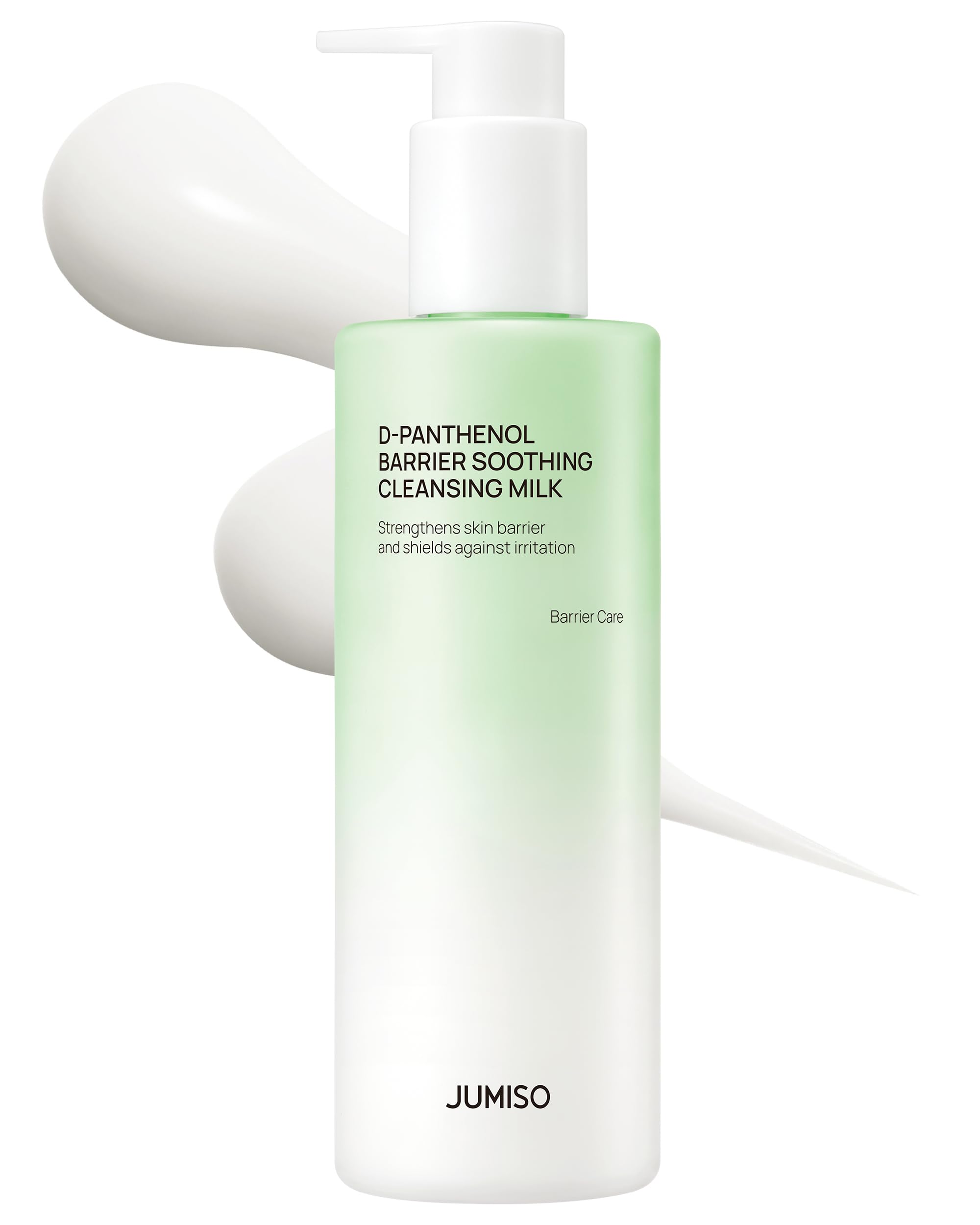 JUMISO front pump bottle showing cleanser and easy dispensing benefit