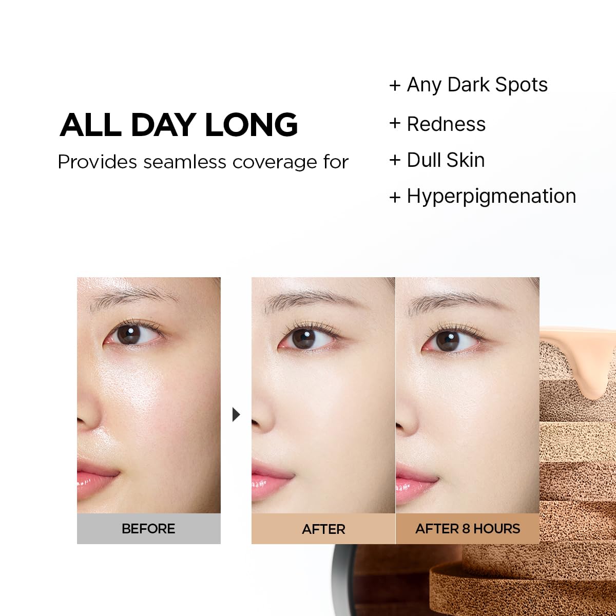 JUNG SAEM MOOL compact lid label detail highlighting shade and SPF benefit