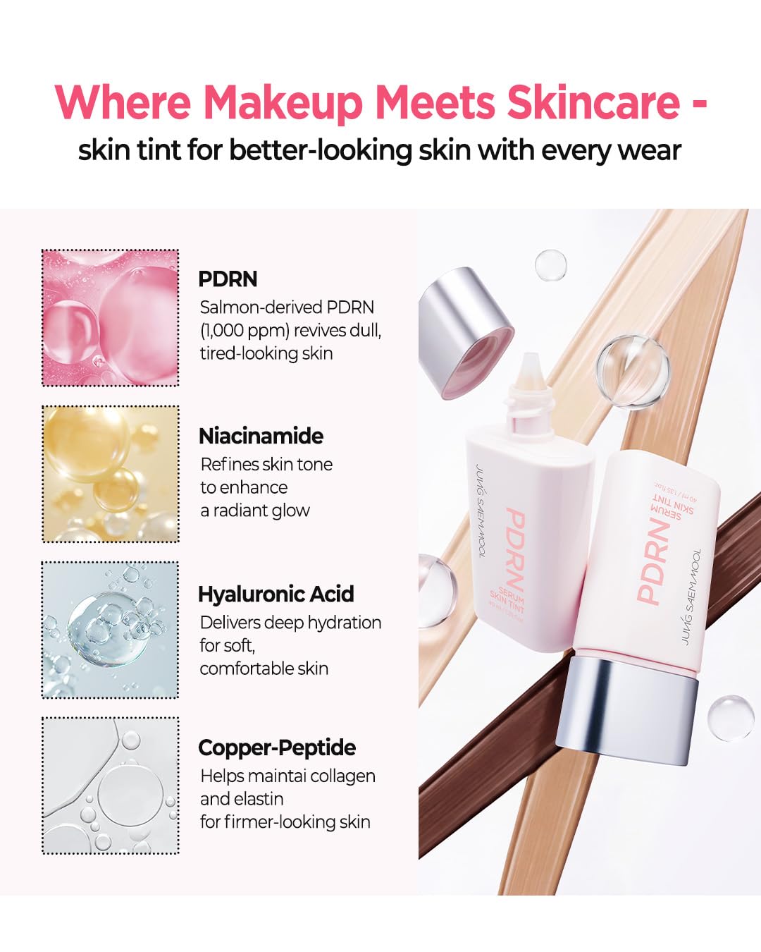 JUNG SAEM MOOL size comparison with hand showing compact, travel-friendly tube