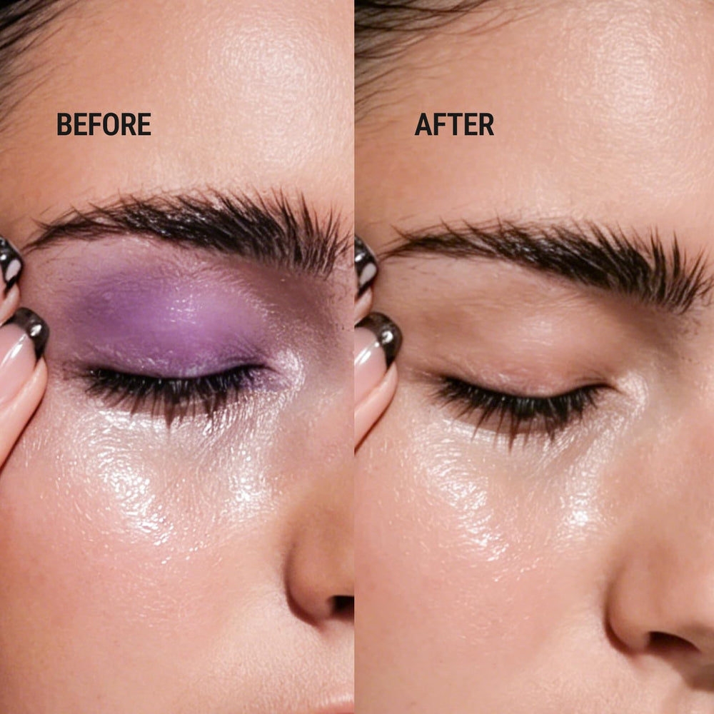 JUNO & Co. Clean10 balm melting on hand to demonstrate makeup-dissolving performance