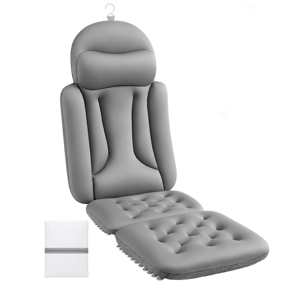 JUOIFIP front view of full body bath pillow showing size and ergonomic shape for comfort