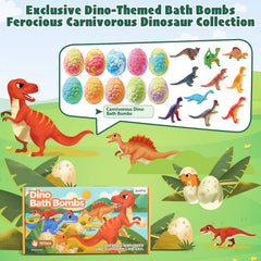JuraFizz bath bomb splitting open to reveal exclusive dinosaur toy for surprise discovery